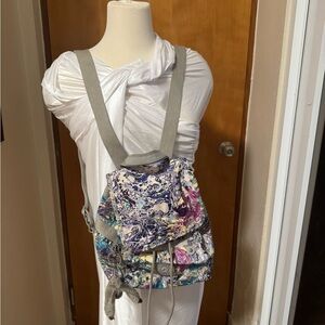 Kipling Urban Graffiti Backpack with Gray Straps